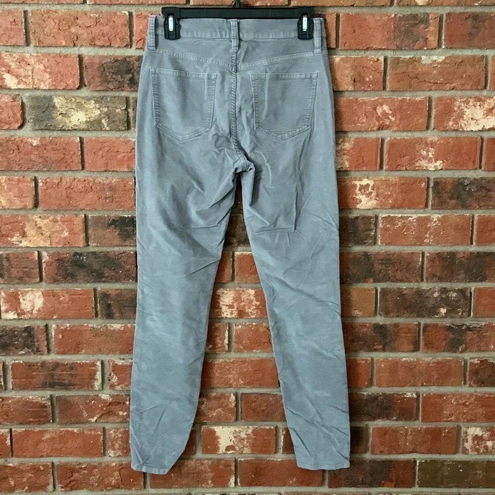J. Crew Gray Velour 9” High-rise Toothpick Pants
